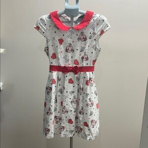 Sourpuss Red and White Heart Print women dress